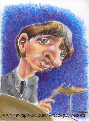 Cartoon: Ringo Starr (medium) by Fredy tagged beatles,ringo,music,rockandroll