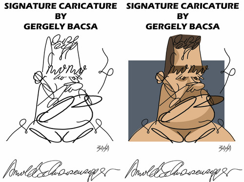 Cartoon: Arnold Schwarzenegger (medium) by bacsa tagged arnold