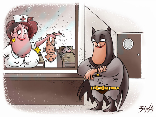 Cartoon: Bat Man (medium) by bacsa tagged bat,man