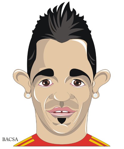 Cartoon: David Villa (medium) by bacsa tagged david,villa