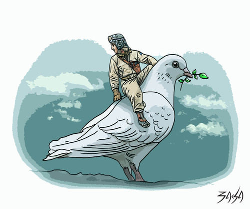 Cartoon: Dove of peace (medium) by bacsa tagged dove,of,peace