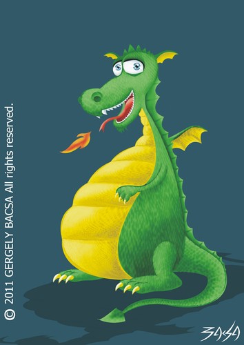 Cartoon: Dragon (medium) by bacsa tagged dragon