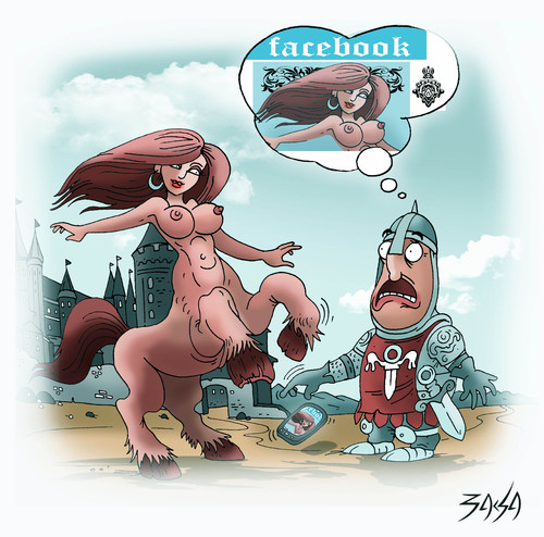 Cartoon: Facebook profile (medium) by bacsa tagged profile
