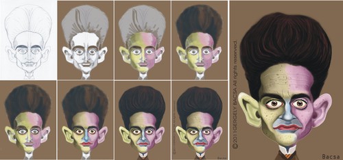 Cartoon: Franz Kafka (medium) by bacsa tagged kafka