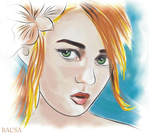 Cartoon: Girl (medium) by bacsa tagged girl