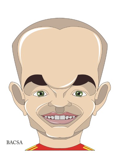 Cartoon: Iniesta (medium) by bacsa tagged iniesta