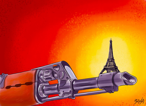Cartoon: Paris (medium) by bacsa tagged paris