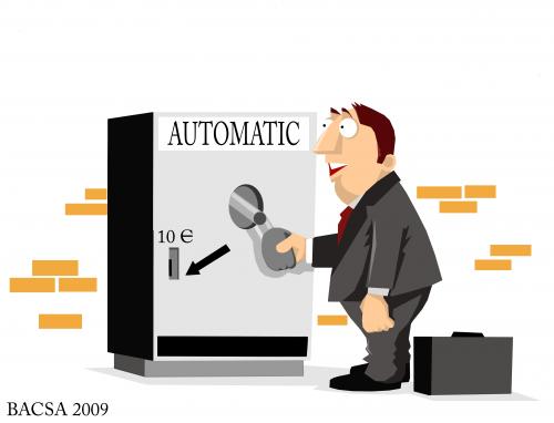 Cartoon: Philanthropist Automatic (medium) by bacsa tagged philanthropist,automatic