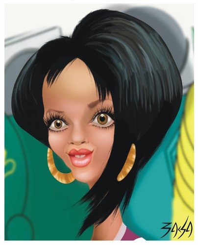 Rihanna By bacsa | Famous People Cartoon | TOONPOOL