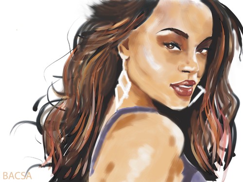 Cartoon: Rihanna (medium) by bacsa tagged rihanna