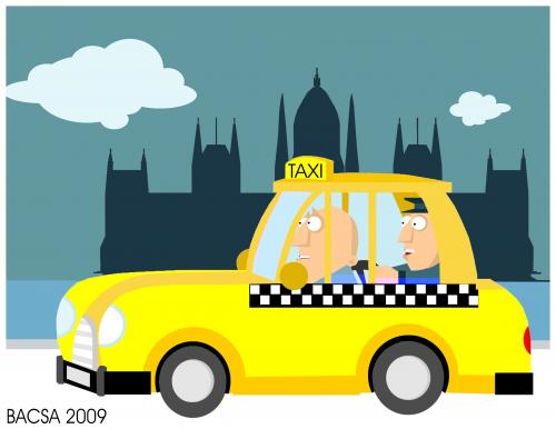 Cartoon: Security Taxi (medium) by bacsa tagged security,taxi