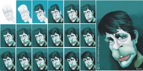 Cartoon: Stephen King step by step (medium) by bacsa tagged step,by