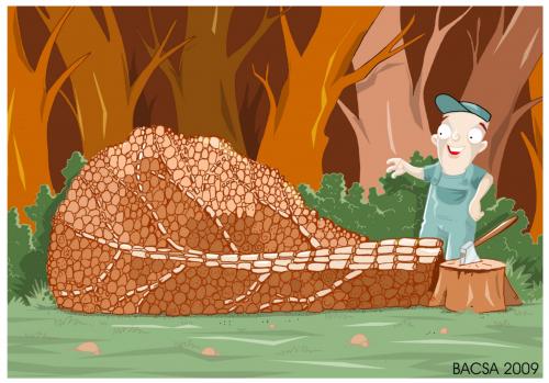 Cartoon: woodman (medium) by bacsa tagged woodman