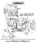 Cartoon: Cyberwar (medium) by Clemens tagged kriegsführung,cyberwar,kampf,mit,computer,pc,waffenschein
