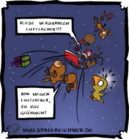 Cartoon: Glühwein am Steuer (medium) by Clemens tagged alkohol,am,steuer,weihnachtsmann,glühwein,luftlöcher