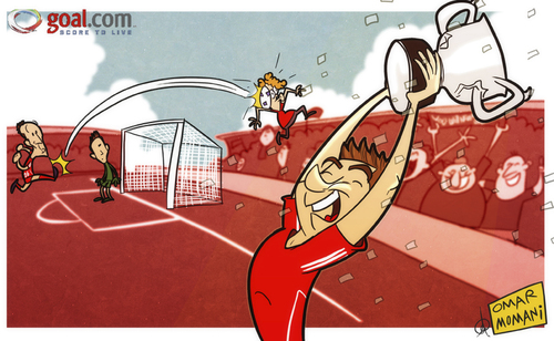 Cartoon: Adam and Liverpool (medium) by omomani tagged cardiff,charlie,adam,england,league,cup,liverpool,premier,scotland,steven,gerrard