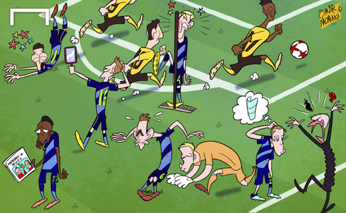 Cartoon: Arsenal ripped apart in Dortmund (medium) by omomani tagged arsenal,dortmund