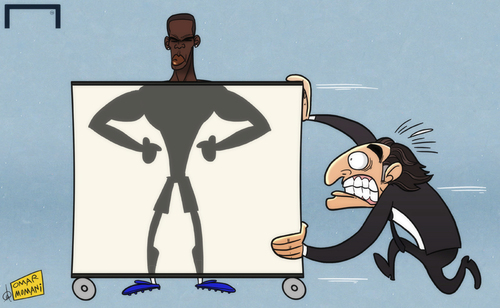 Cartoon: Balo bares all (medium) by omomani tagged balotelli,cesare,prandelli,confederations,cup,italy