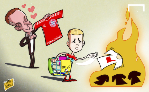 Cartoon: Bayern chief issues Gotze warnin (medium) by omomani tagged bayern,munich,gotze,karl,heinz,rummenigge