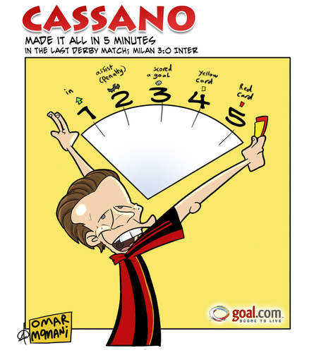 Cartoon: Cassano made it all in 5 minutes (medium) by omomani tagged cassano,milan,inter,seire,italy
