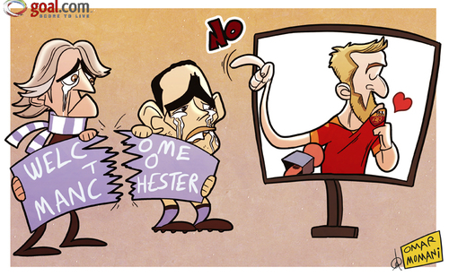 Cartoon: De Rossi (medium) by omomani tagged daniele,de,rossi,manchester,city,mancini,roma,tevez