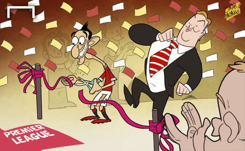 Cartoon: Di Maria finally heralds new era (medium) by omomani tagged ander,herrera,di,maria,juan,mata,manchester,united,premier,league,rooney,van,gaal