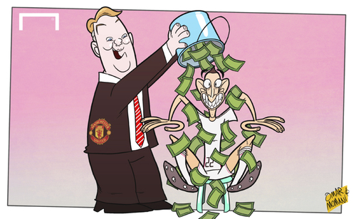 Cartoon: Di Maria Ice Bucket Challenge (medium) by omomani tagged di,maria,manchester,united,real,madrid,van,gaal