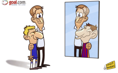 Cartoon: German Messi. Marko Marin (medium) by omomani tagged abramovich,barcelona,chelsea,marko,marin,messi