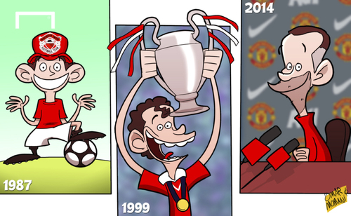 Cartoon: Giggs embarks on managerial era (medium) by omomani tagged manchester,united,ryan,giggs