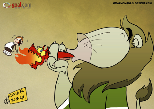 Cartoon: Iraq 1-0 China (medium) by omomani tagged camacho,china,iraq,spain,world,cup