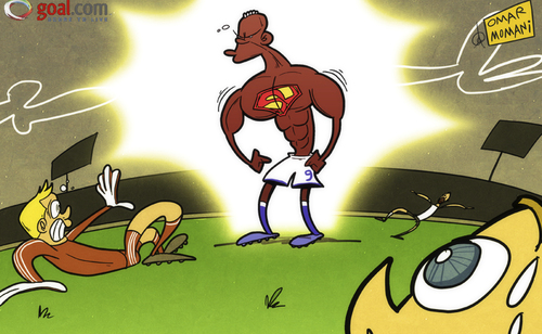 Cartoon: Its-a-me Mario (medium) by omomani tagged balotelli,euro,2012,germany,italy,neuer