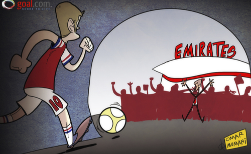 Cartoon: Jack Wilsheres return (medium) by omomani tagged arsenal,emirates,jack,wilshere,wenger