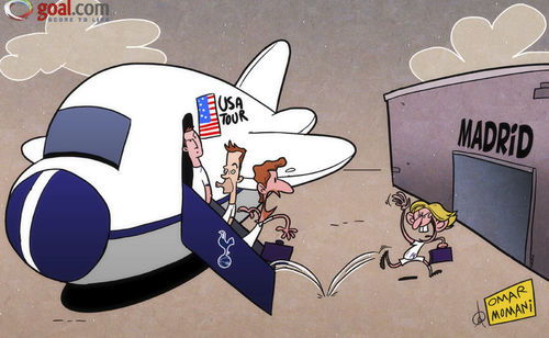 Cartoon: Madrid bound Modric ditches Spur (medium) by omomani tagged modric,real,madrid,scott,parker,tottenham,van,der,vaart,villas,boas