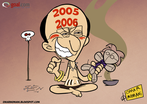 Cartoon: Moggi and Voodoo (medium) by omomani tagged inter,milan,italy,juventus,moggi,moratti,serie