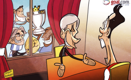 Cartoon: Moneybags Mancini hijacks RVP (medium) by omomani tagged arsenal,clichy,manchester,city,mancini,nasri,premier,league,van,persie,wenger