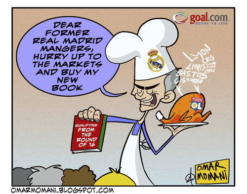Cartoon: Mou the cook (medium) by omomani tagged jose,mourinho,real,madrid,lyon,champions,league,portugal,chicken