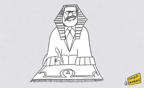 Cartoon: Mursi the new Pharoh (medium) by omomani tagged mursi,egypt,sphinx