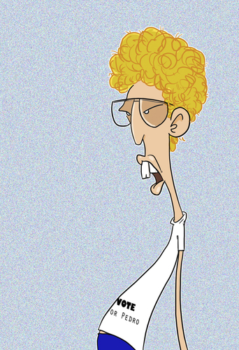 Cartoon: Napoleon Dynamite (medium) by omomani tagged jared,hess,and,jerusha,stars,jon,heder,as,napoleon,dynamite