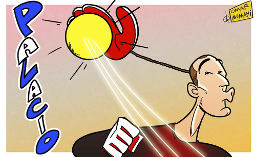 Cartoon: Palacio also great as a goalkeep (medium) by omomani tagged coppa,italia,inter,milan,rodrigo,palacio