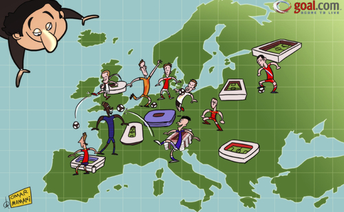 Cartoon: Platinis Euro 2020 vision (medium) by omomani tagged alan,dzagoev,belgium,denmark,england,euro,cup,france,germany,gotze,hazard,italy,jack,wilshere,michel,platini,netherlands,pogba,russia,spain,stephan,el,shaarawy