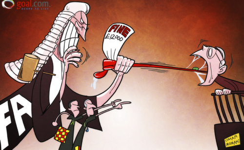 Cartoon: Sir Alex tongue tied by FA (medium) by omomani tagged ferguson,manchester,united,simon,beck