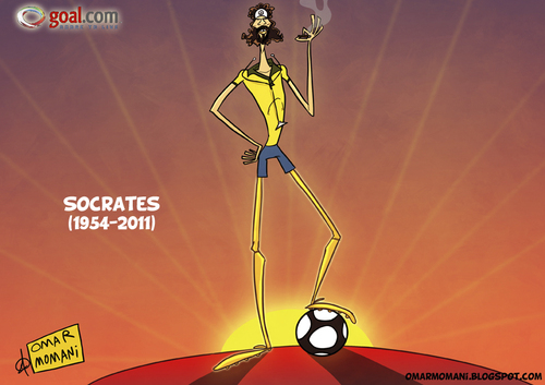 Cartoon: Socrates (medium) by omomani tagged brazil,socrates