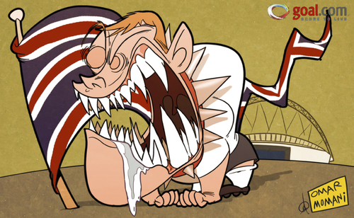 Cartoon: Stuart Pearce (medium) by omomani tagged stuart,england,wembely,pearce