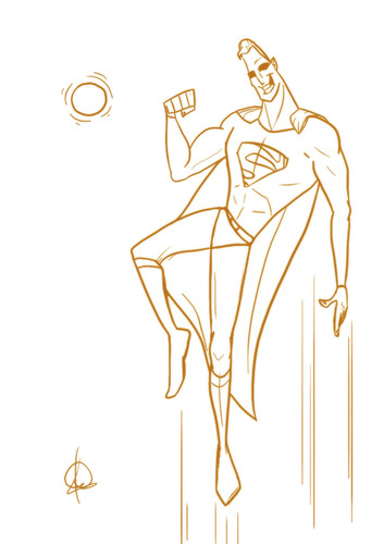 Cartoon: Superman in Orange (medium) by omomani tagged superman,dc,comics,orange