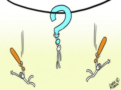 Cartoon: The Questioner (medium) by omomani tagged omar,momani