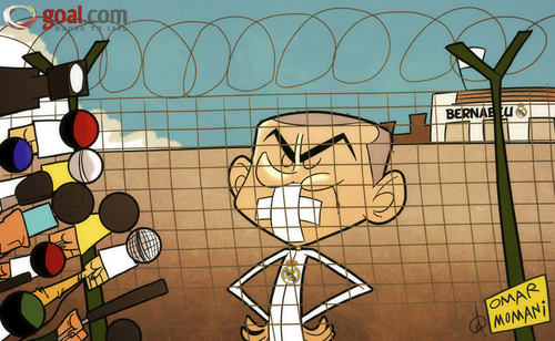 Cartoon: The White Silence (medium) by omomani tagged la,liga,mourinho,real,madrid,spain