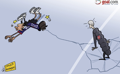 Cartoon: Wenger on thin ice after Arsenal (medium) by omomani tagged arsenal,bradford,city,figure,skating,gervinho,league,cup,marouane,chamakh