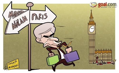 Cartoon: Wenger packs his bags (medium) by omomani tagged arsenal,england,france,premier,league,wenger