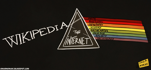 Cartoon: WikipediaI love you (medium) by omomani tagged wikipedia,intenet