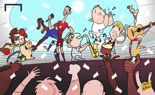 Cartoon: World Cup party (medium) by omomani tagged argentina,balotelli,brazil,cristiano,ronaldo,england,germany,gotze,italy,messi,neymar,portugal,ramos,rooney,spain,world,cup,2014